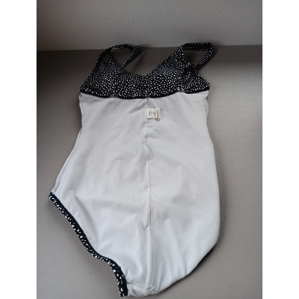SPEEDO Women one piece bathing suit Size 8 Black White Classic Fully Lined Beach - Picture 5 of 9